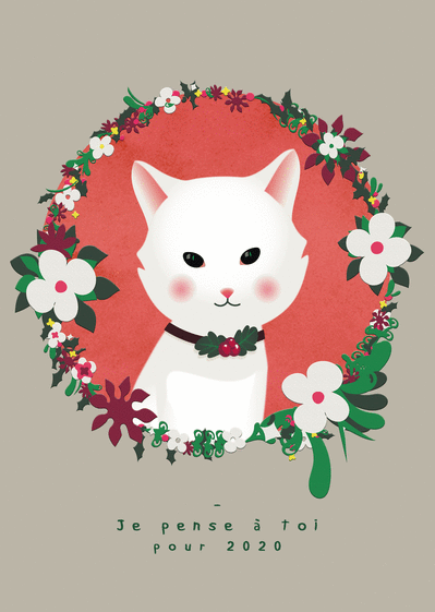 Carte Je Pense à Toi Petit Chat Blanc : Envoyer une Carte 